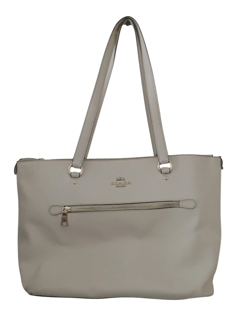 Coach Pebble Leather Tote Bag in Light Taupe